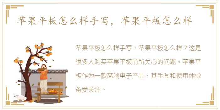 苹果平板怎么样手写，苹果平板怎么样