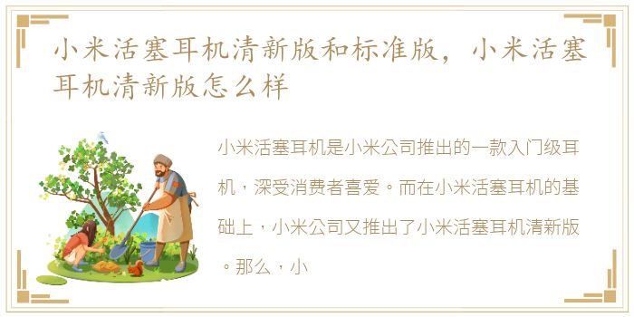 小米活塞耳机清新版和标准版，小米活塞耳机清新版怎么样