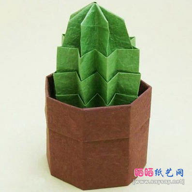 折纸盆栽贴画怎么做