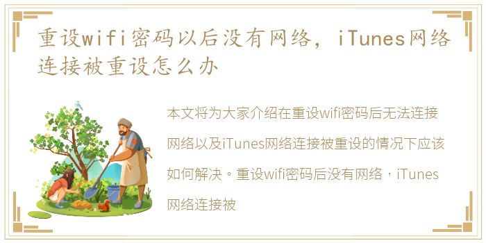 重设wifi密码以后没有网络，iTunes网络连接被重设怎么办